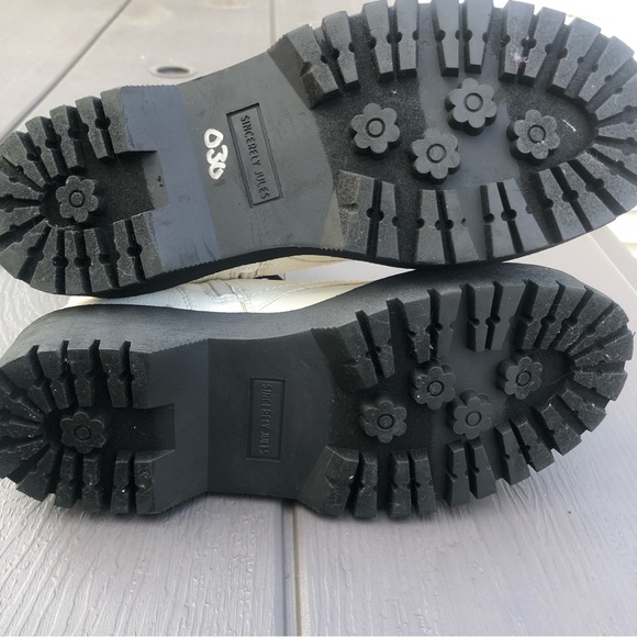 White Harley Lace-up Combat Moto Boots sz 7,5 - Picture 10 of 15